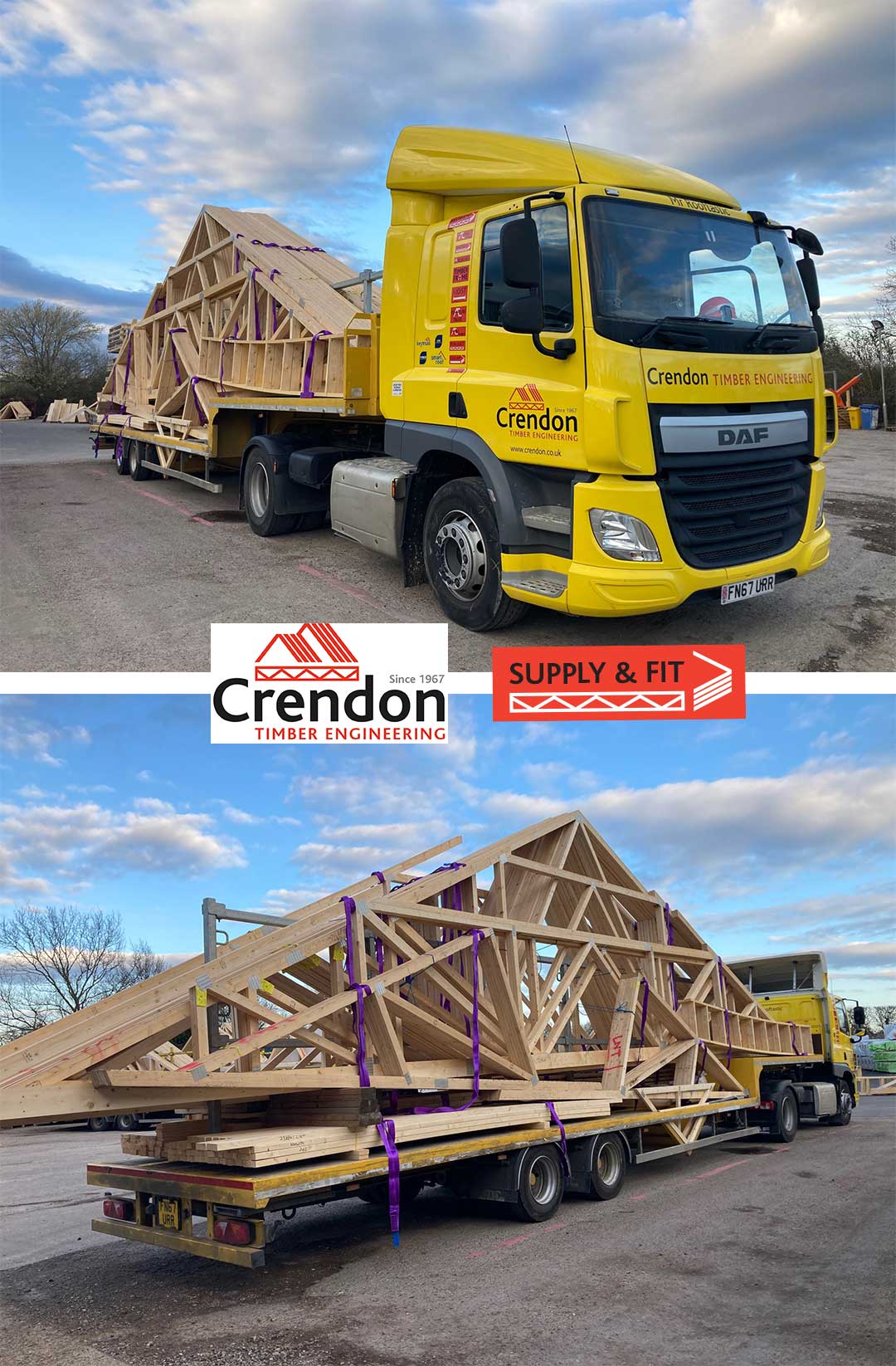Full load of 16m Trusses all Pre Slung for Crane Unload Delivered last week 100% On Time In Full for a New Care home in Norwich