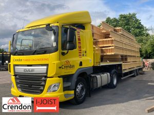 Full load of 11m Span 400mm Deep I Joists all being delivered 100% On Time In Full this week for a new Holiday Park Development at Clacton On Sea