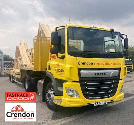 The Maiden Delivery this week for our Latest addition to our HGV Fleet “ Rooferman” with a Full Load of Trusses for a New Housing Site in Ely