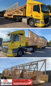 A complex 15m Span Mono Truss Roof for a new Office/Commercial Building in Norwich all delivered 100% On Time in Full this week