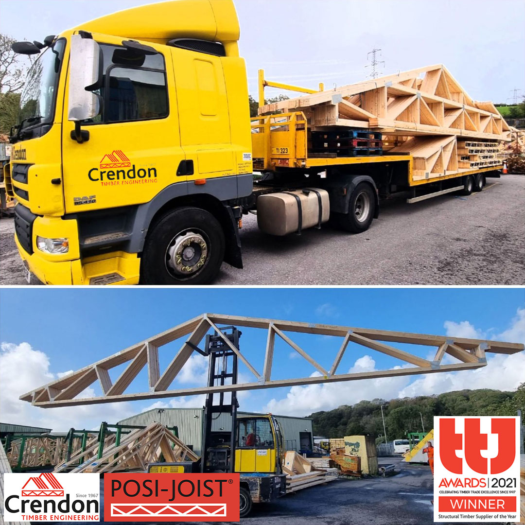 16m Longspan Trusses and Posi-Rafter Roof all being loaded ready for delivery