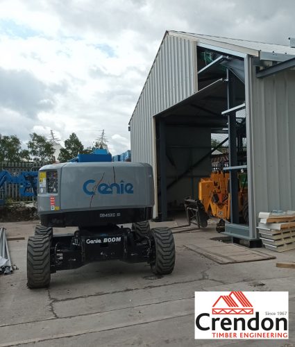The extension to our Production Building at our Crendon Castleford Branch is progressing well ready for our new Hundegger Saw to be installed in August