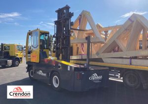 Our latest new electric side loader at work today at our East Harling Branch. This is part of our rolling replacement programme of electric for diesel material handling equipment, which is an important element of our Carbon Reduction Plans.