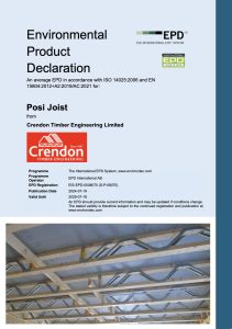 Crendon Timber Engineering are delighted to announce that we have now received our Posi-Joist EPD Certificate which we believe is a first in the Timber Engineering Industry.