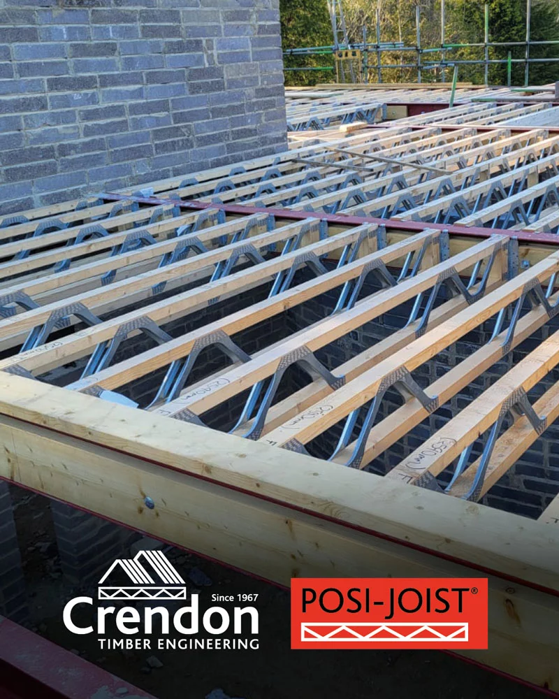 Posi joist on building site