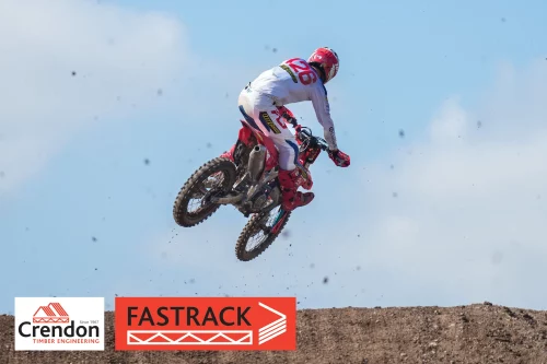 Man in the air on a motorcross bike