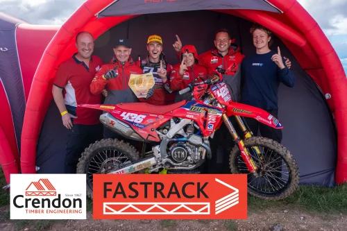 Motorcross team celebrating win