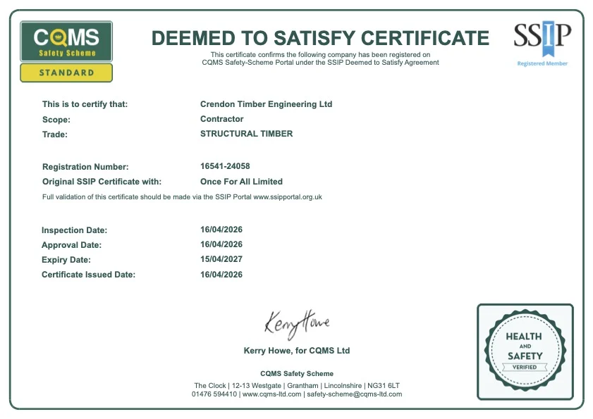 Screenshot of CQMS Safety Scheme Certificate