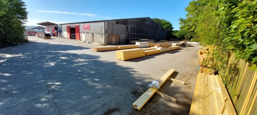 Planks of wood in timber yard