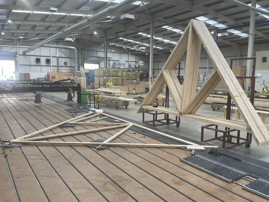 Roof truss in factory