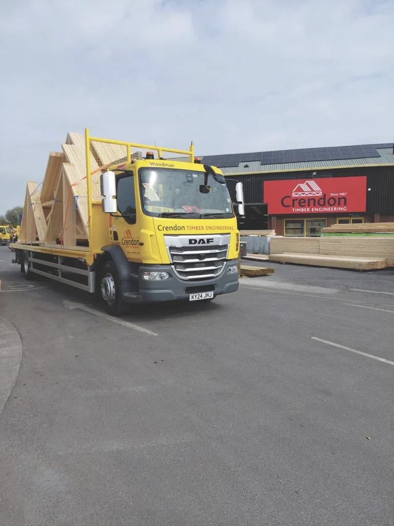 Loaded Crendon lorry outside of a Crendon warehouse
