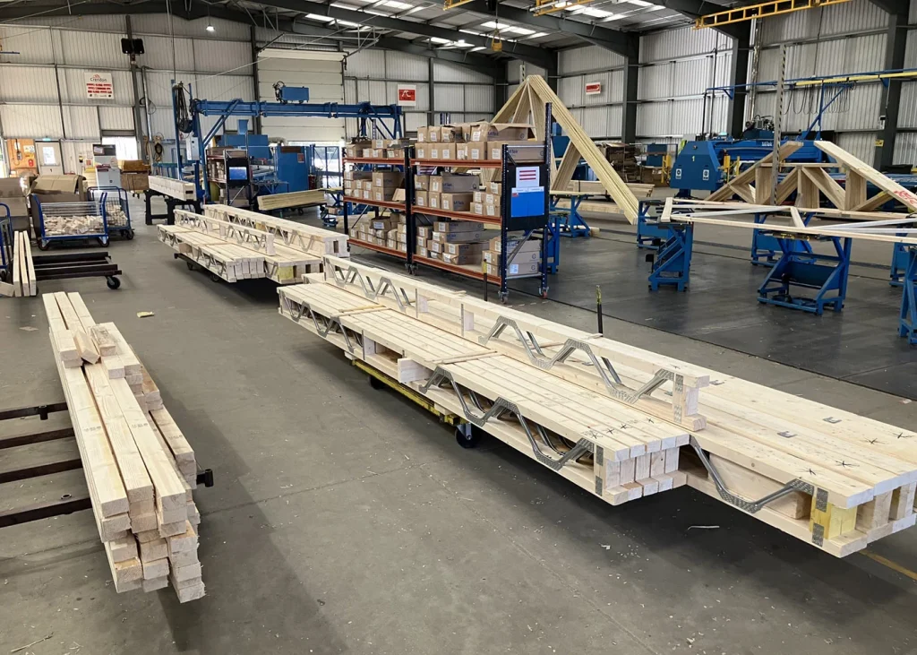 Warehouse with materials, machinery and products