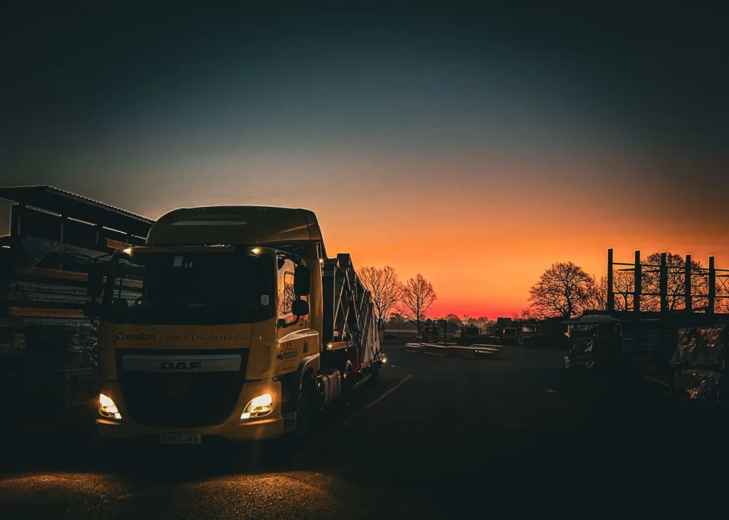 Loaded Crendon Lorry at sunset