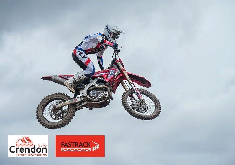 Man on bike in the air mid-jump