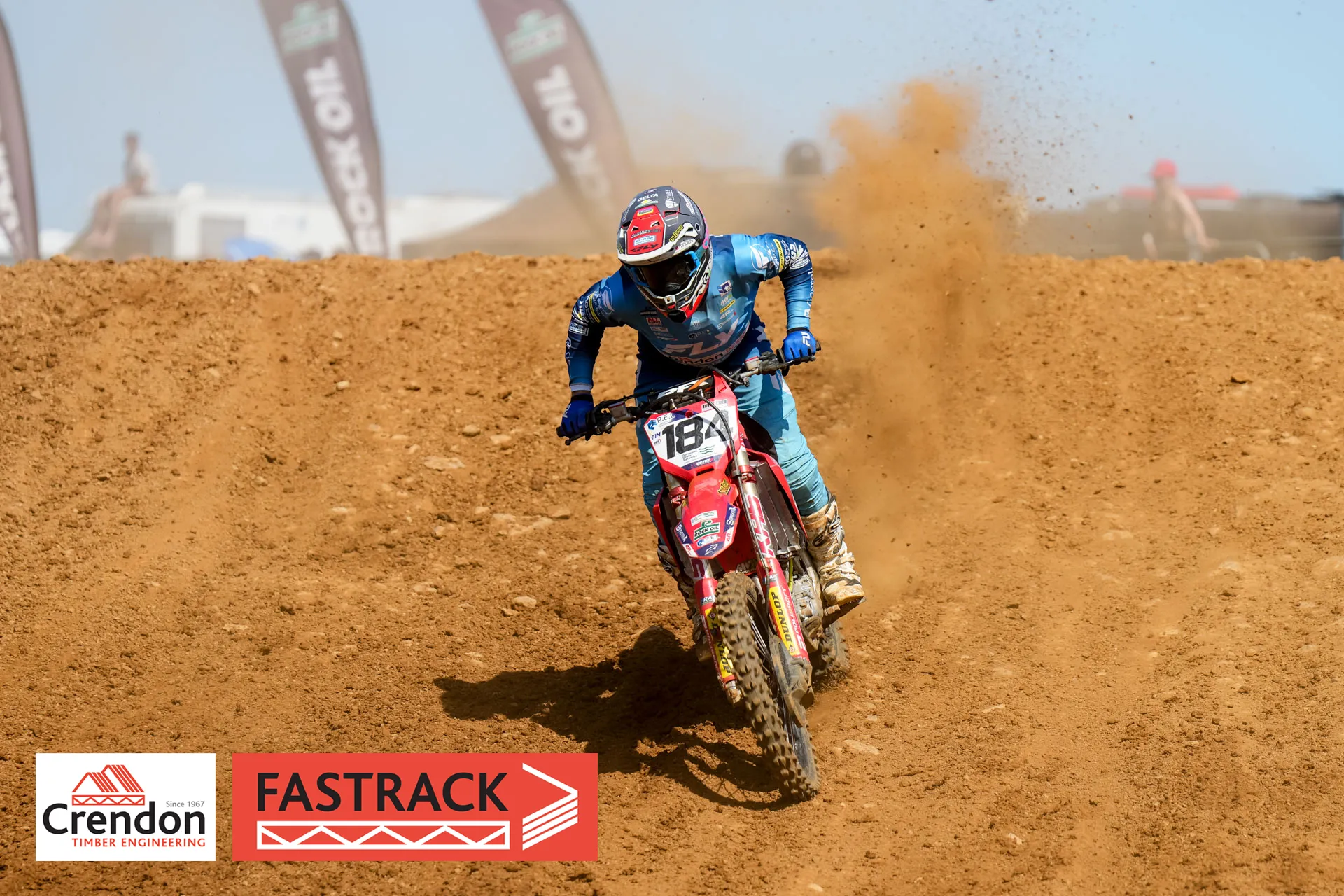 Motocross biker on a dirt track