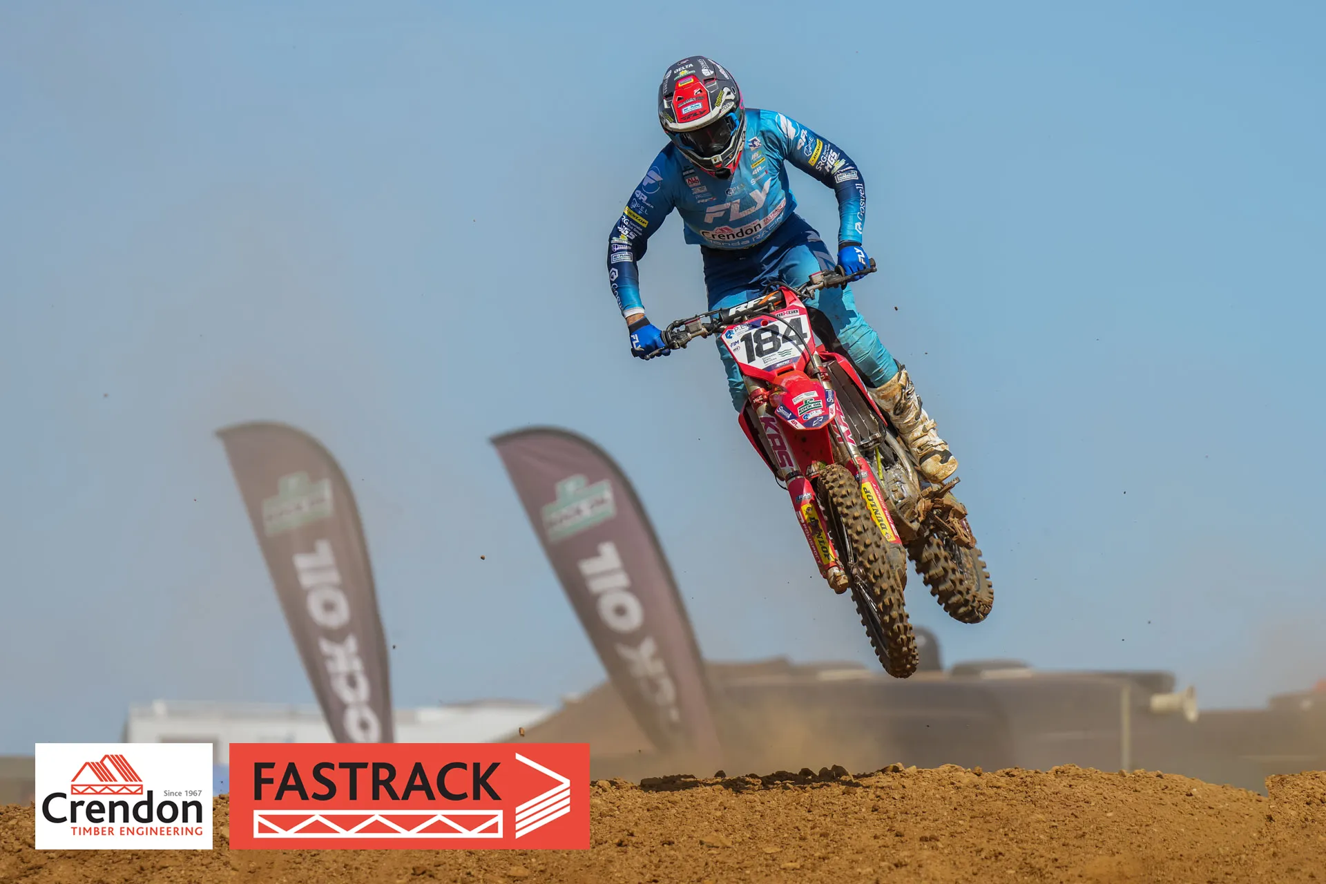 Motocross biker on a dirt track