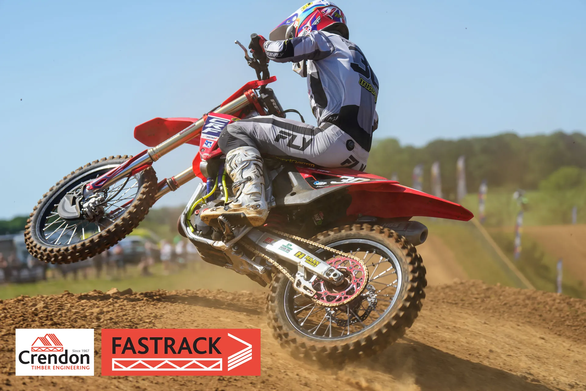 Motocross biker on a dirt track