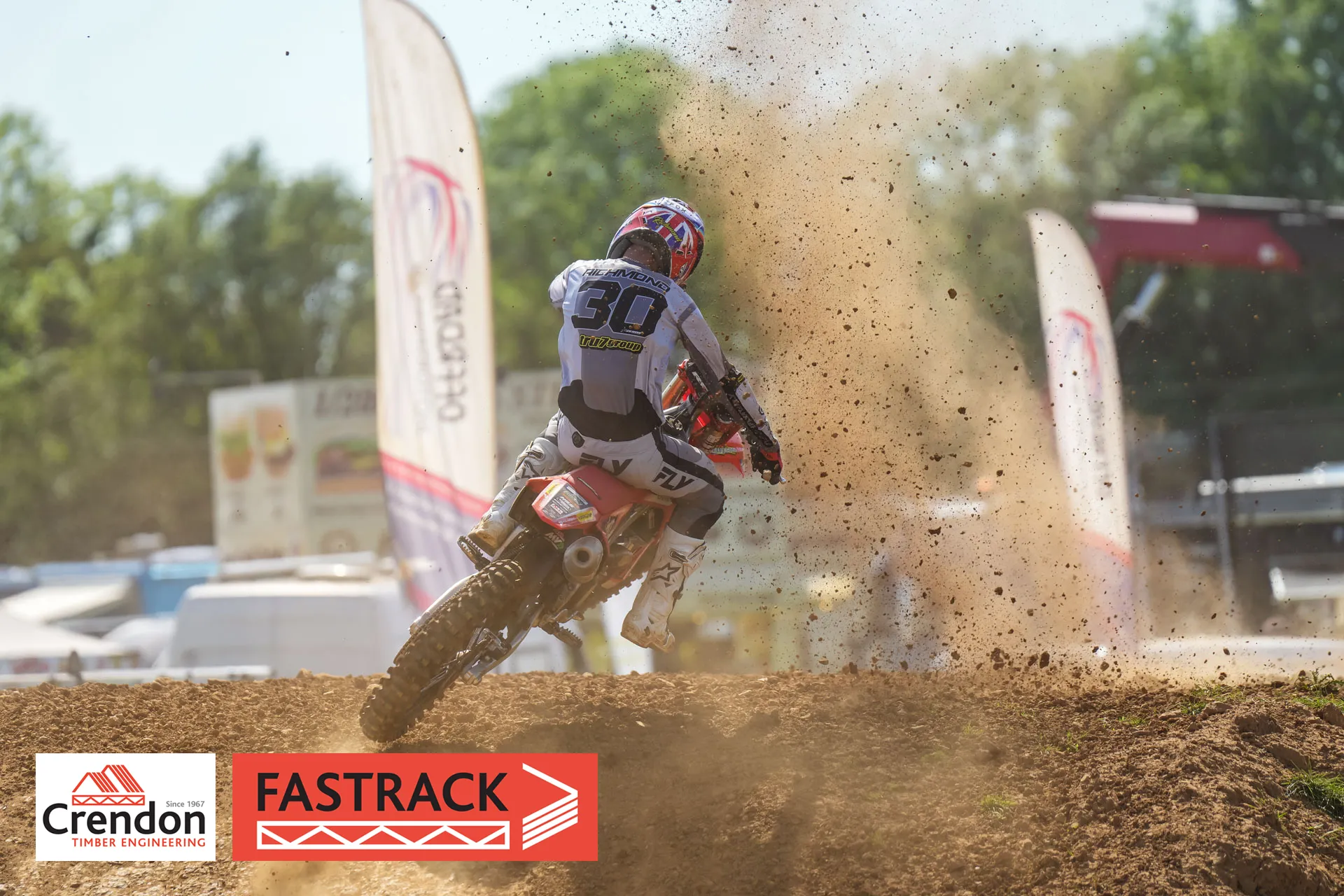Motocross biker on a dirt track