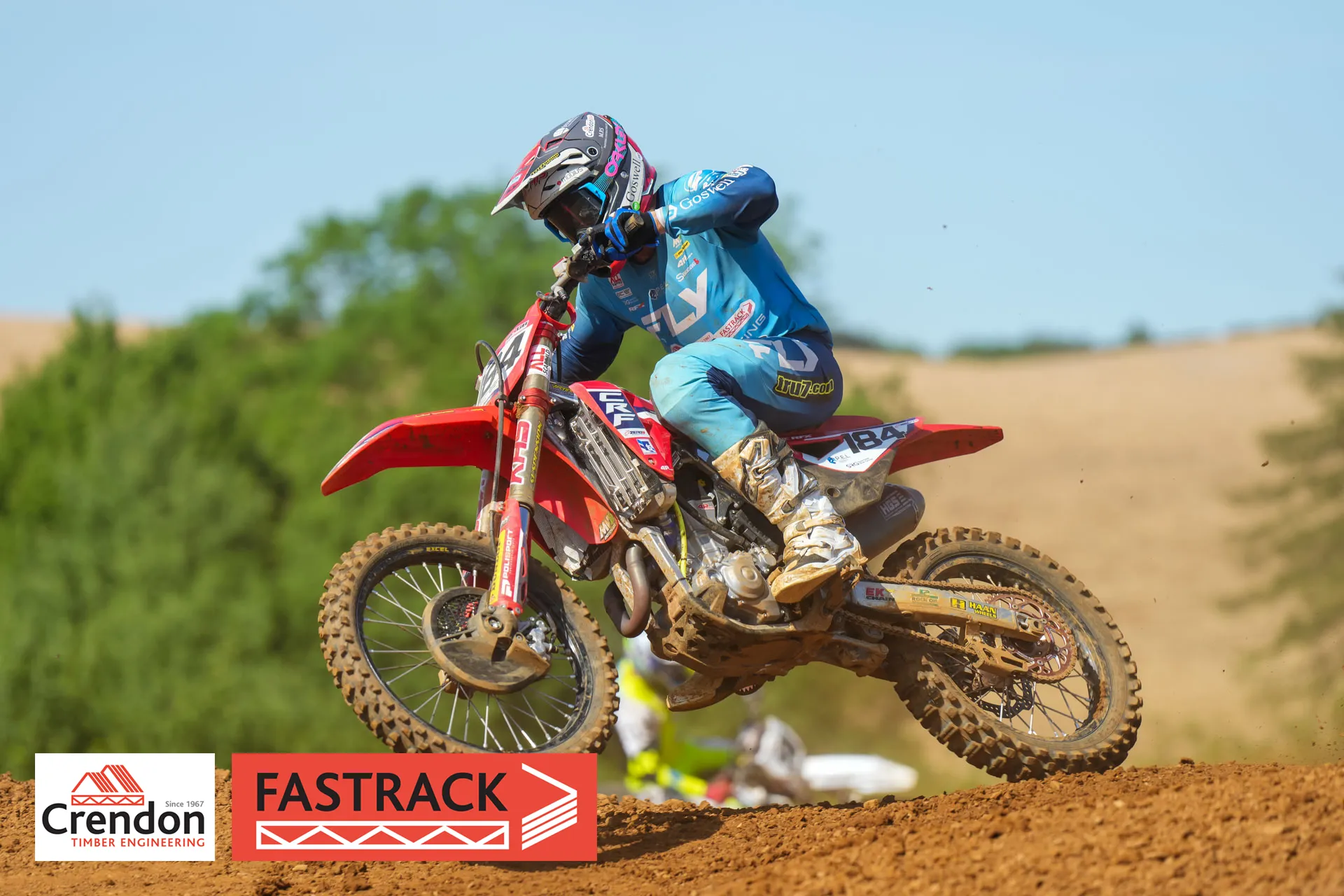 Motocross biker on a dirt track