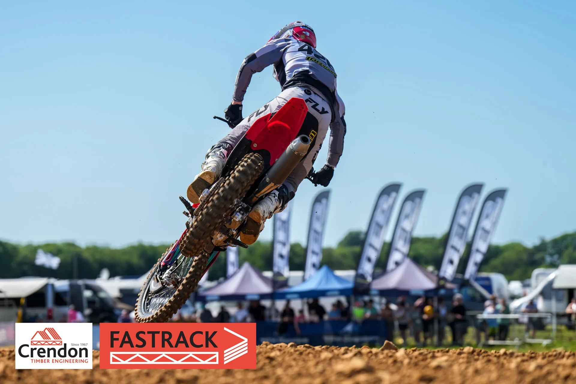 Motocross biker on a dirt track