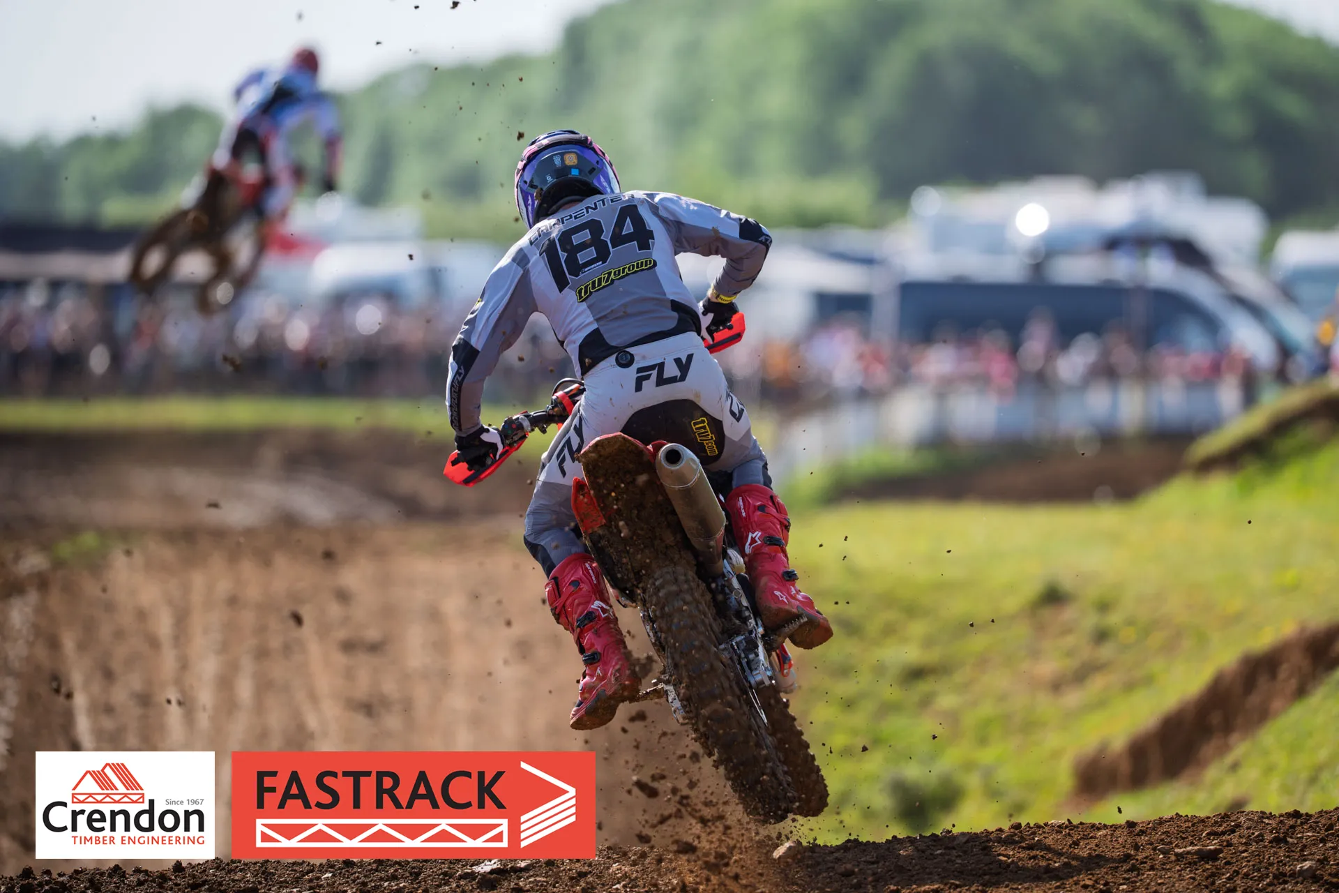 Motocross biker on a dirt track