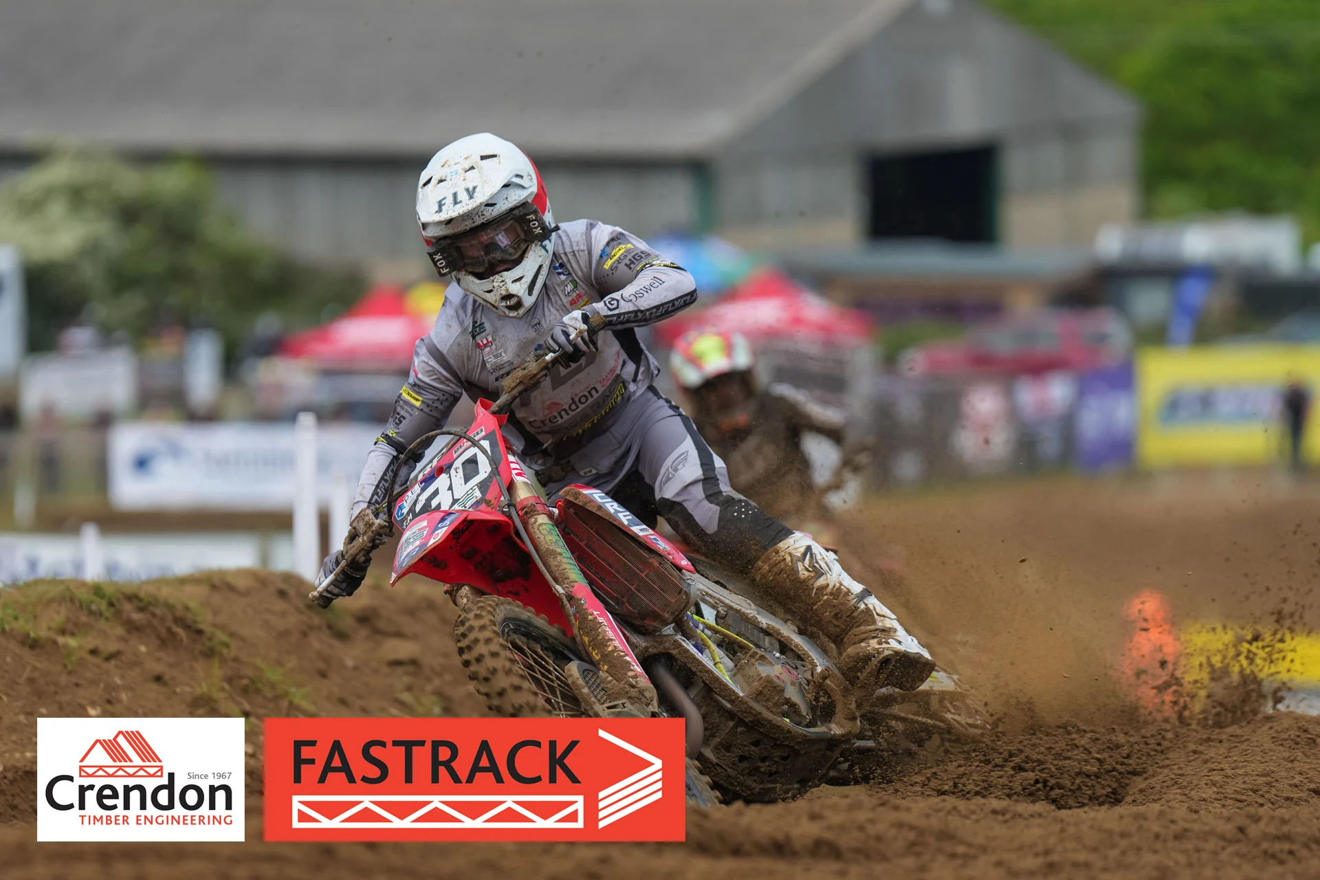 a motocross rider on the dirt track.
