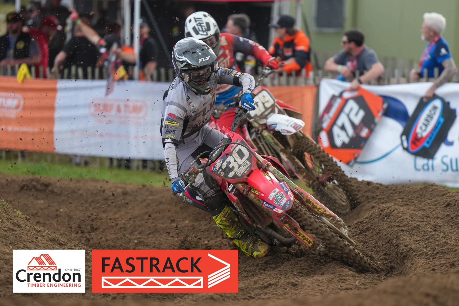 Two riders on the track.