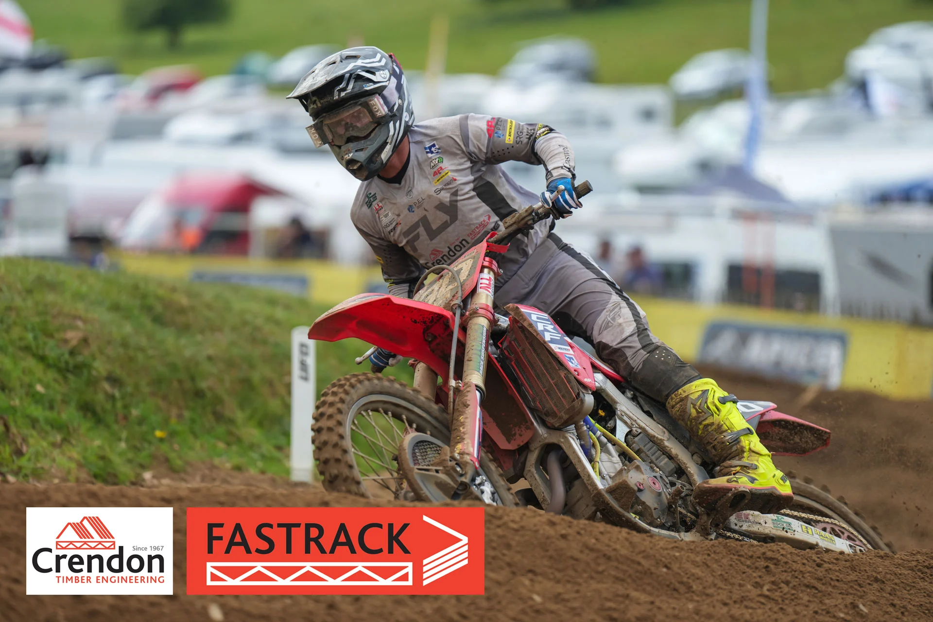 a motocross rider on the track.