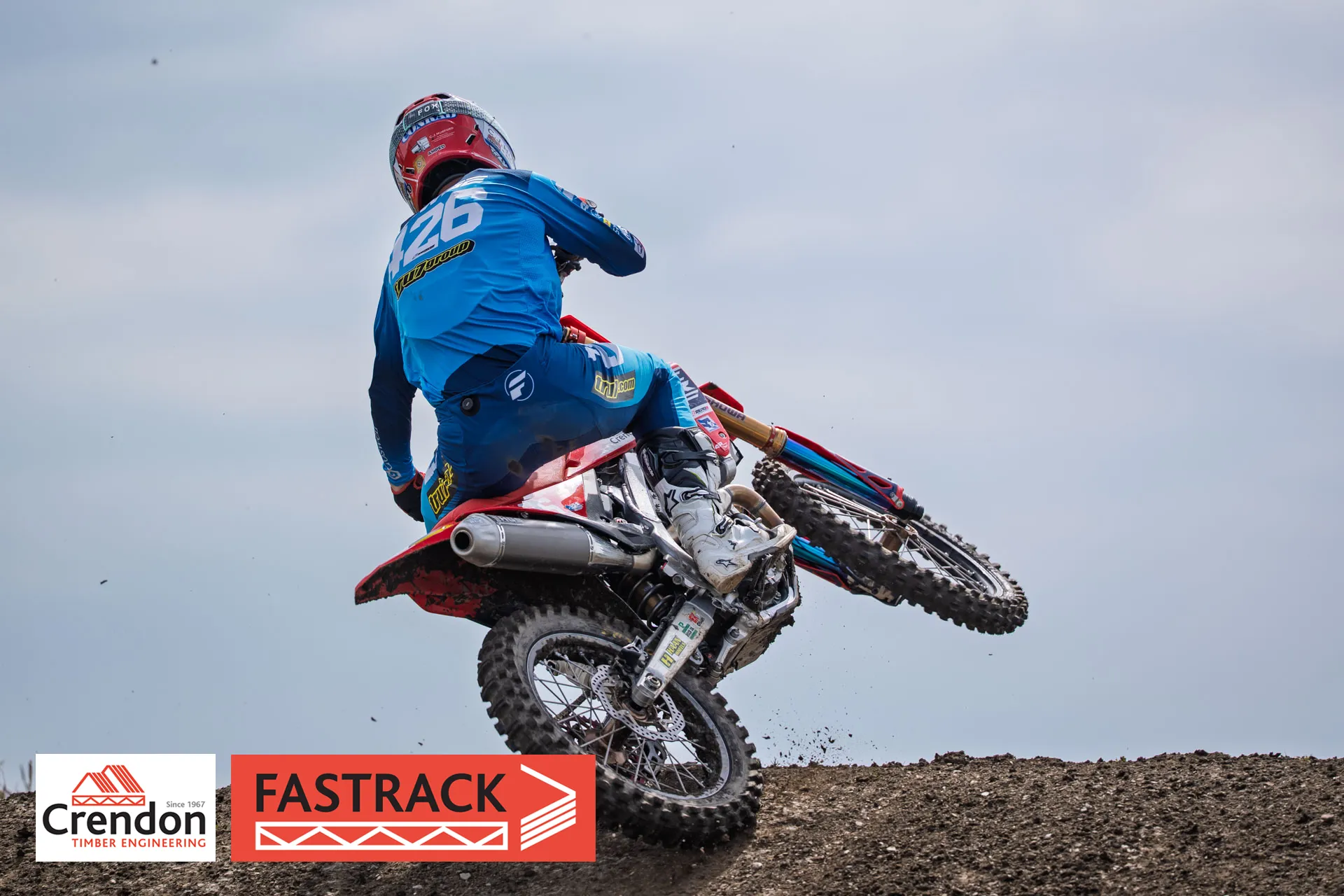 Motocross biker on a dirt track