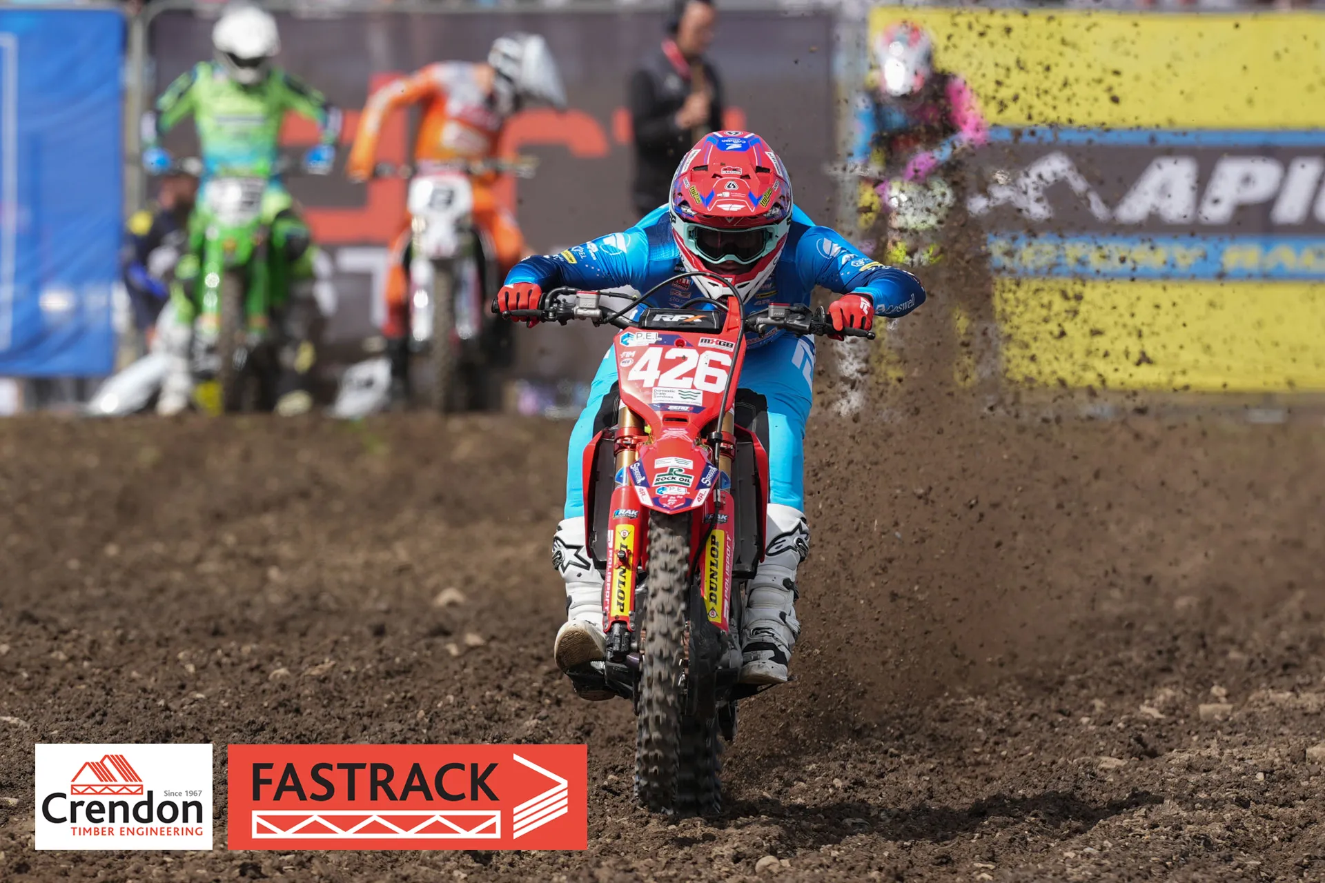 Motocross biker on a dirt track