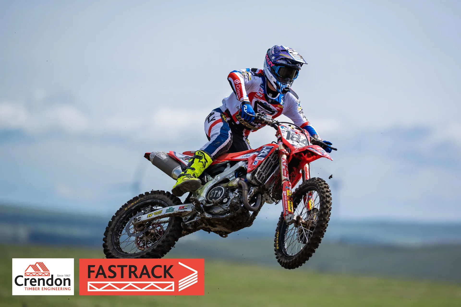 Motocross biker on a dirt track