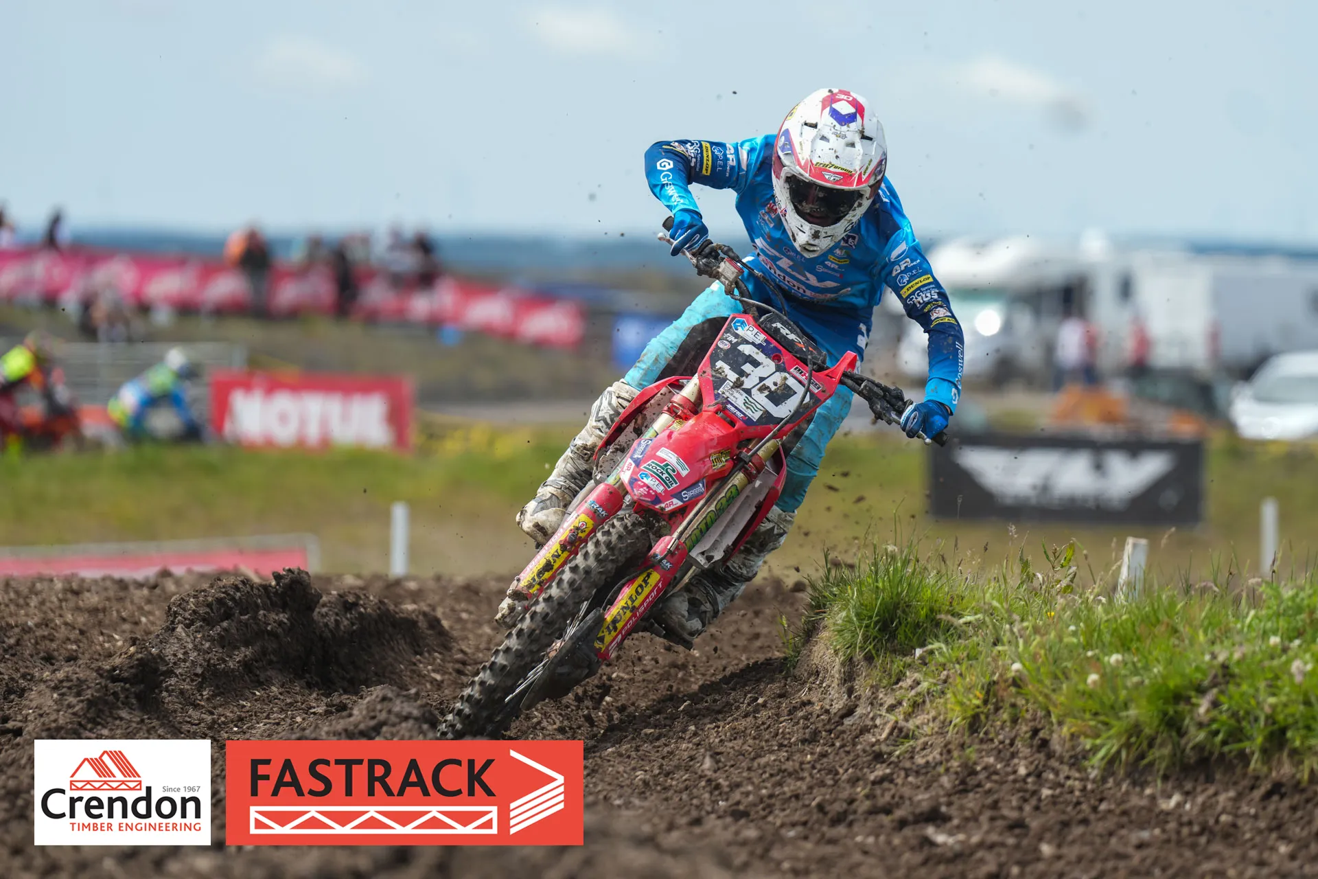 Motocross biker on a dirt track