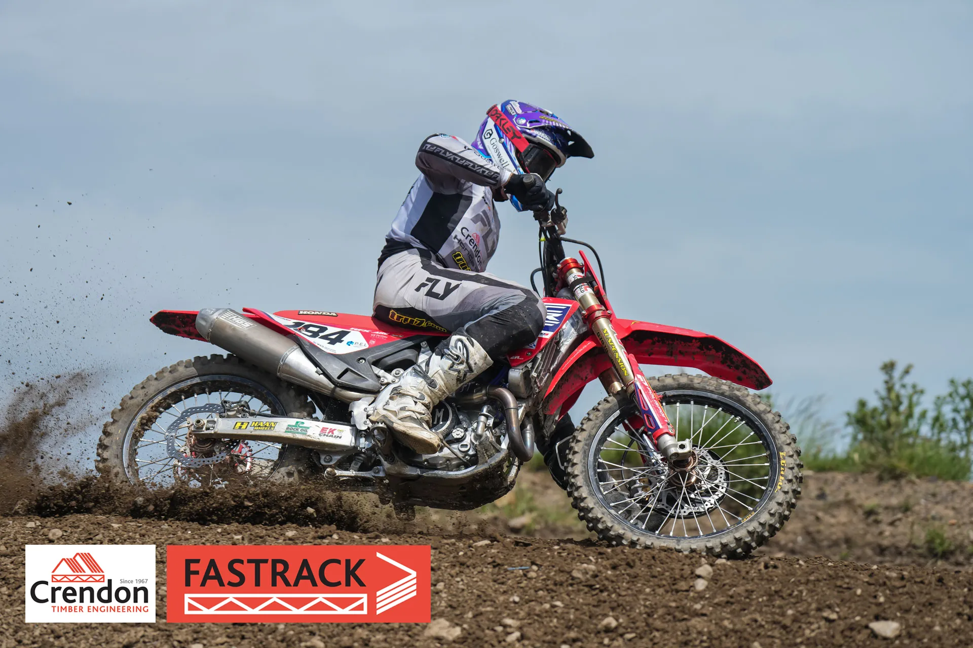 Motocross biker on a dirt track