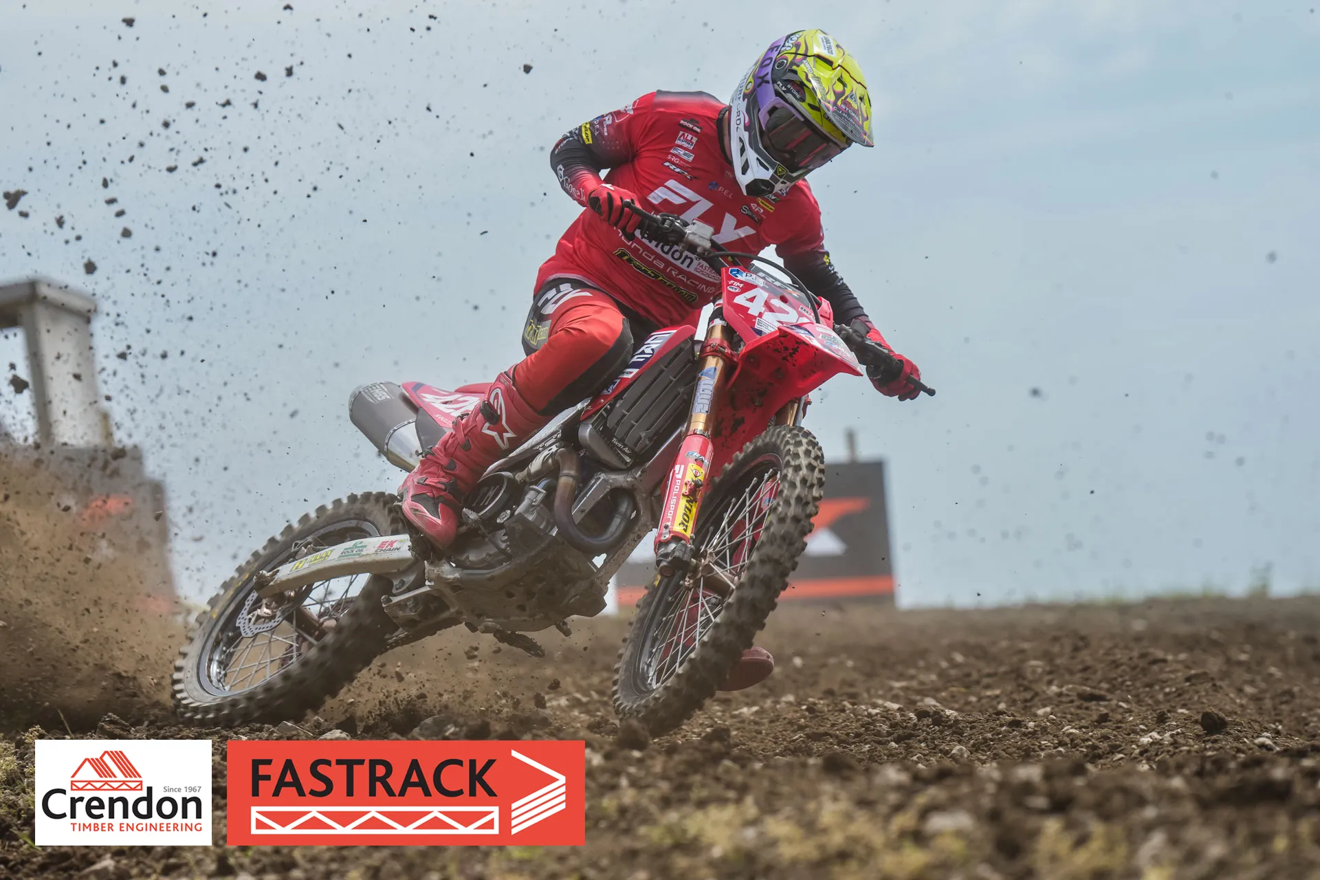 Motocross biker on a dirt track