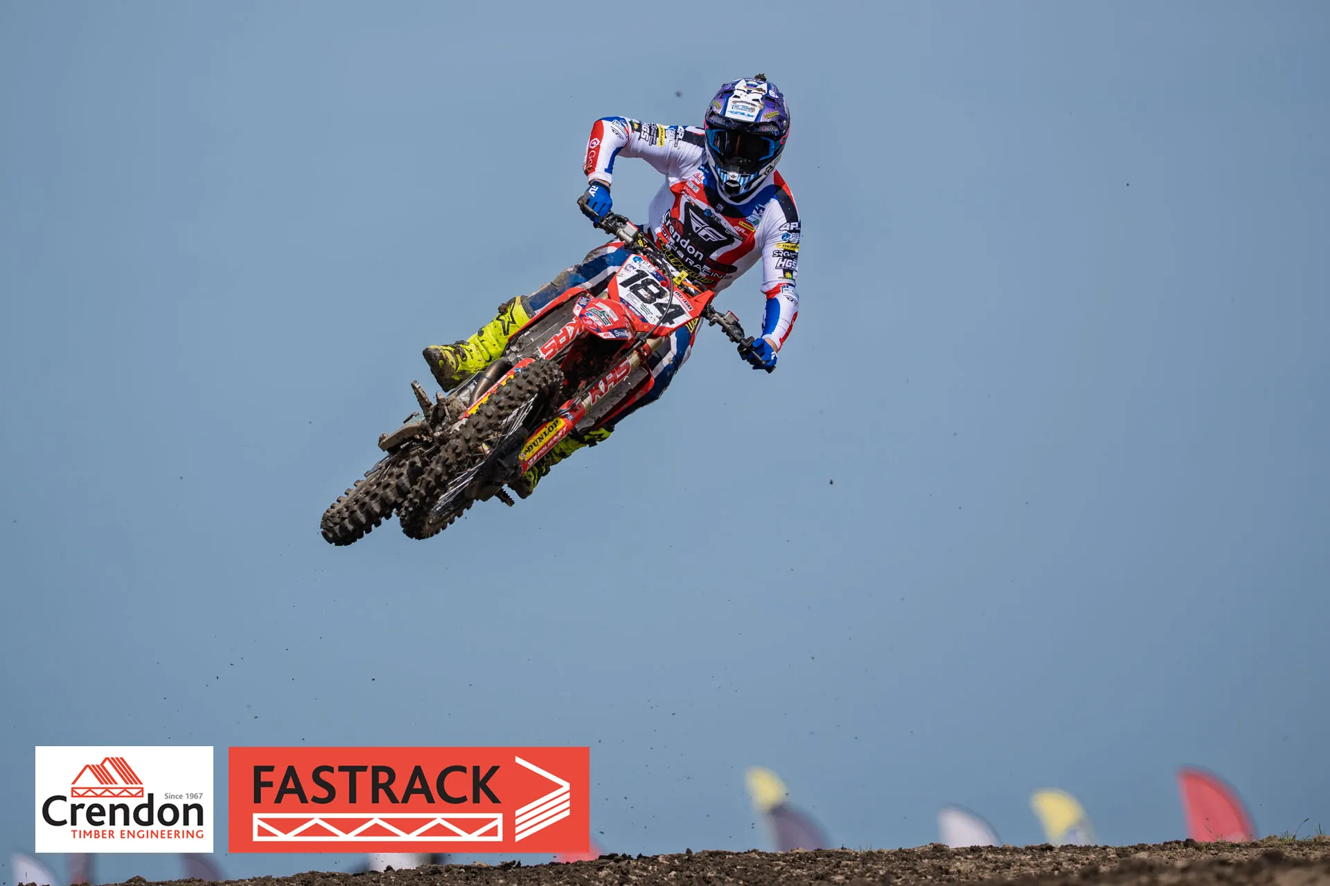 Motocross biker on a dirt track