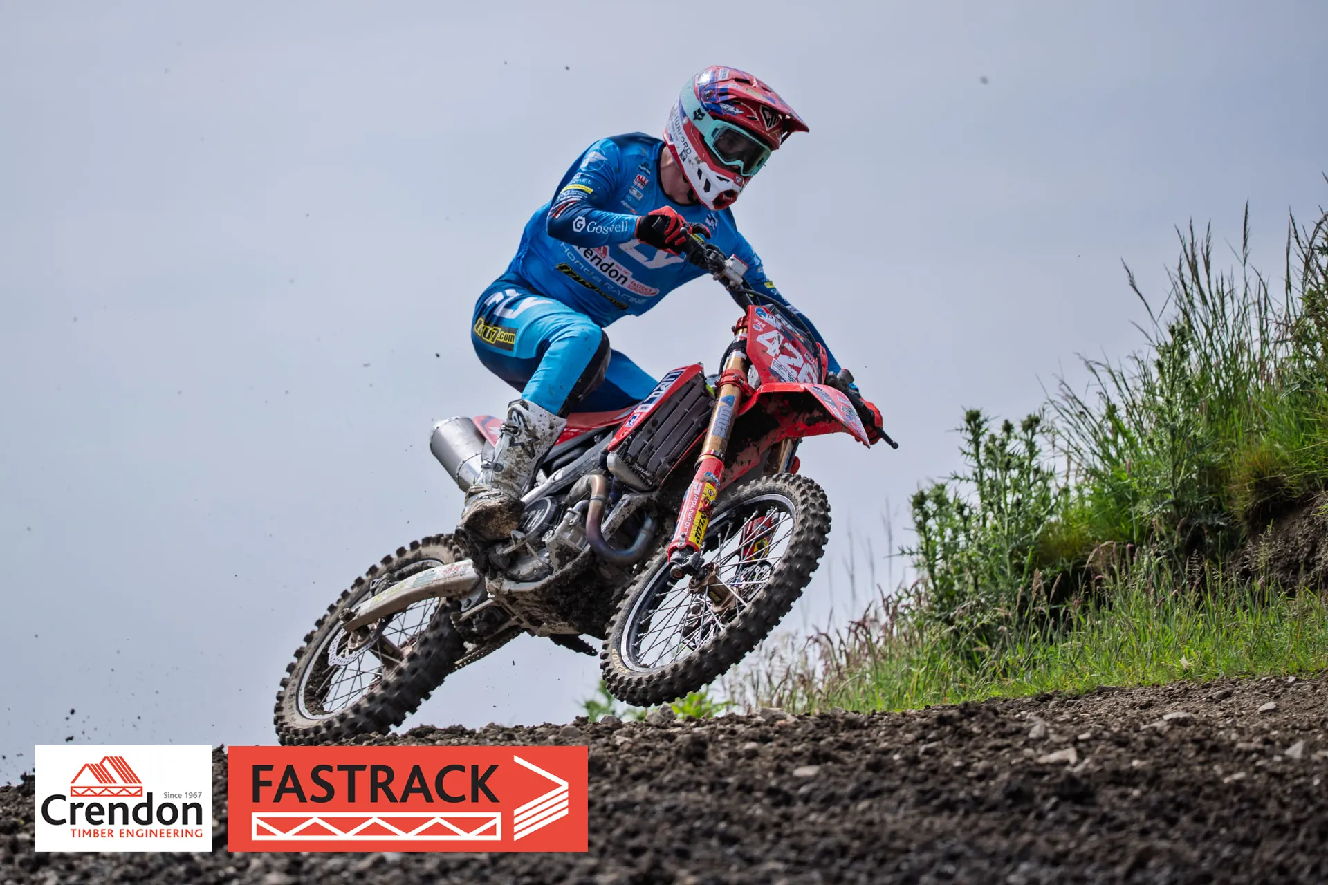 Motocross biker on a dirt track