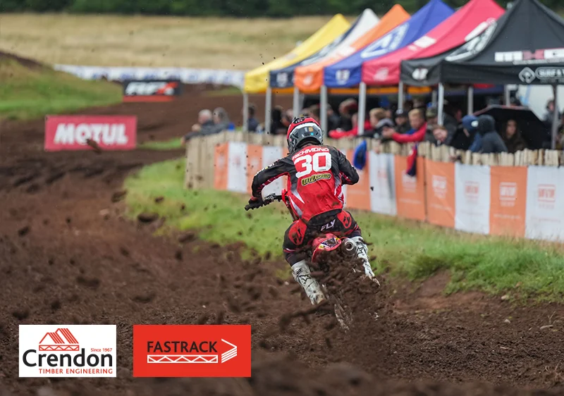 Red Dirt Bike and Rider from Behind
