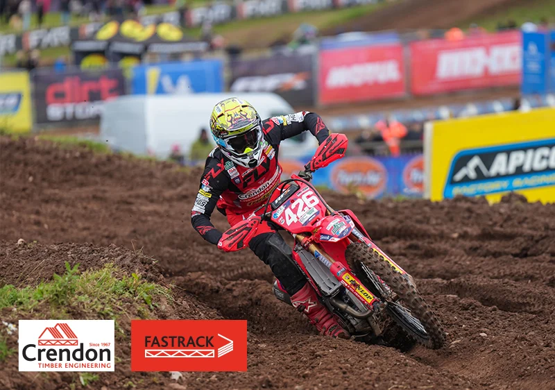 Red Dirtbike on course