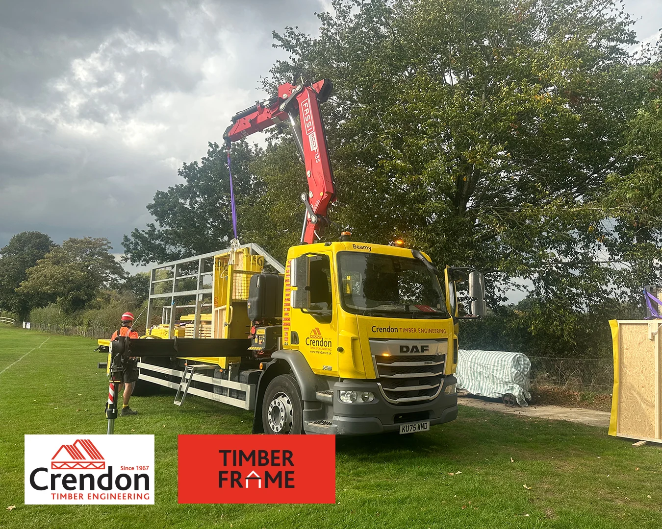 Lorry offloading Timber Frame panels